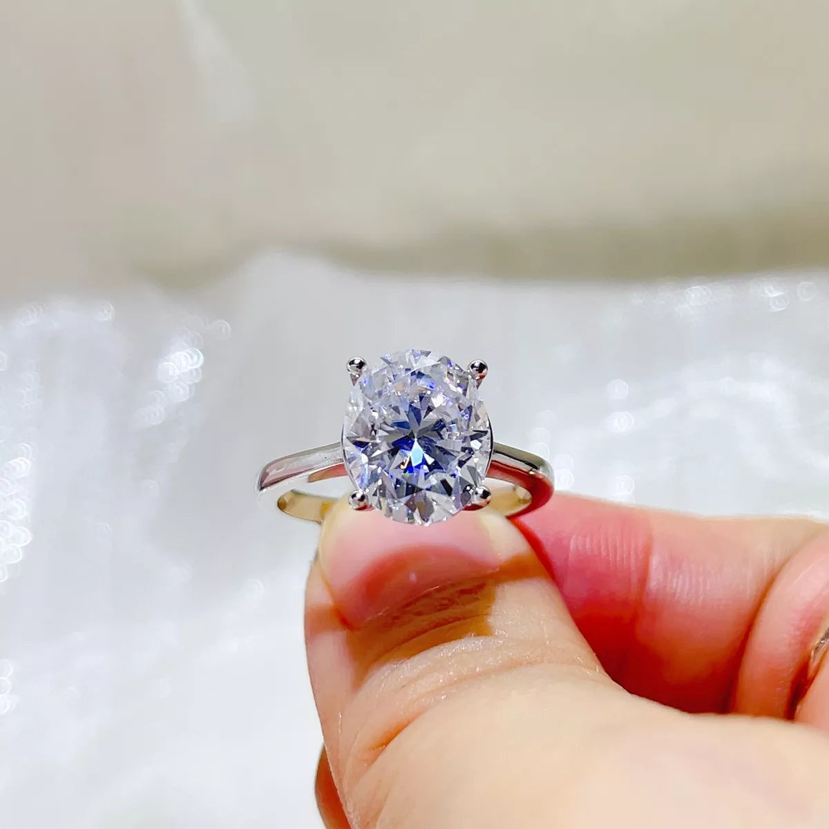 5 Carat 925 Sterling Silver Moissanite Ring
