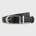 Leather Belt with Silver Buckle