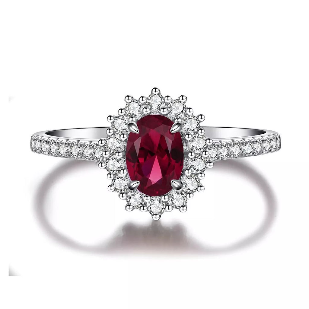 925 Sterling Silver Zircon Oval Ring
