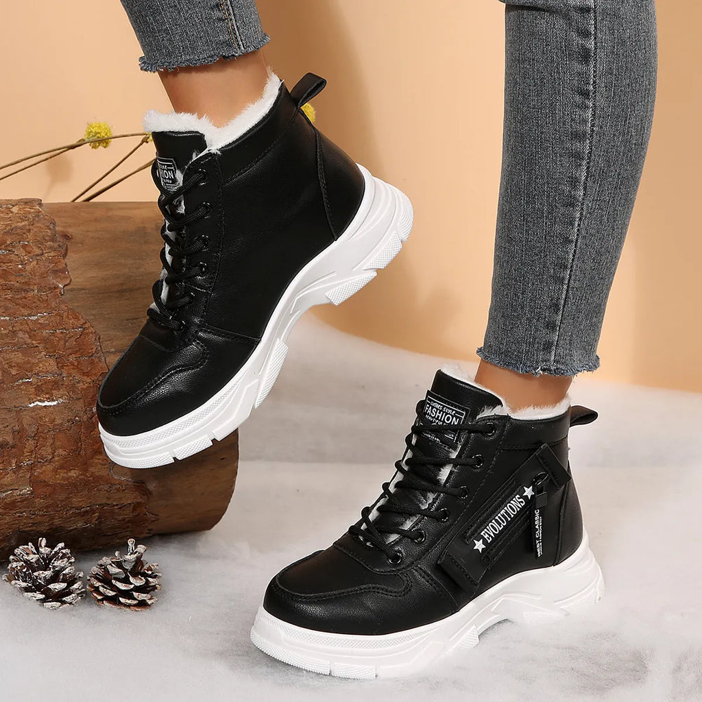 Premium Lace-Up Combat Boots with Fleece Line