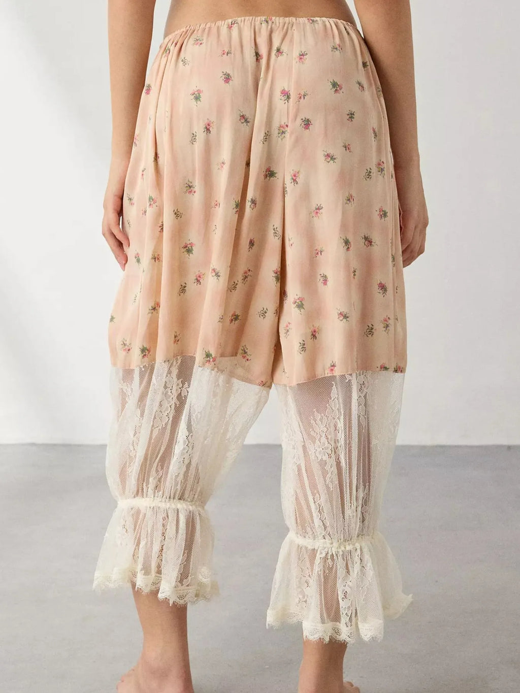 Floral Lace Patchwork Pants