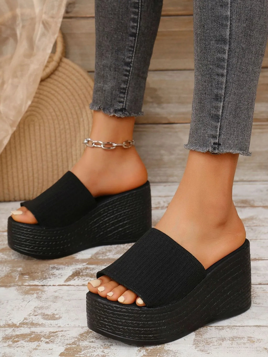 Open Toe Platform Wedge Sandals
