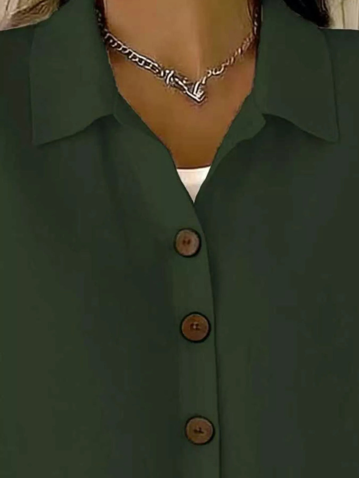 Full Size Button-Down Short Sleeve Shirt Plus Size