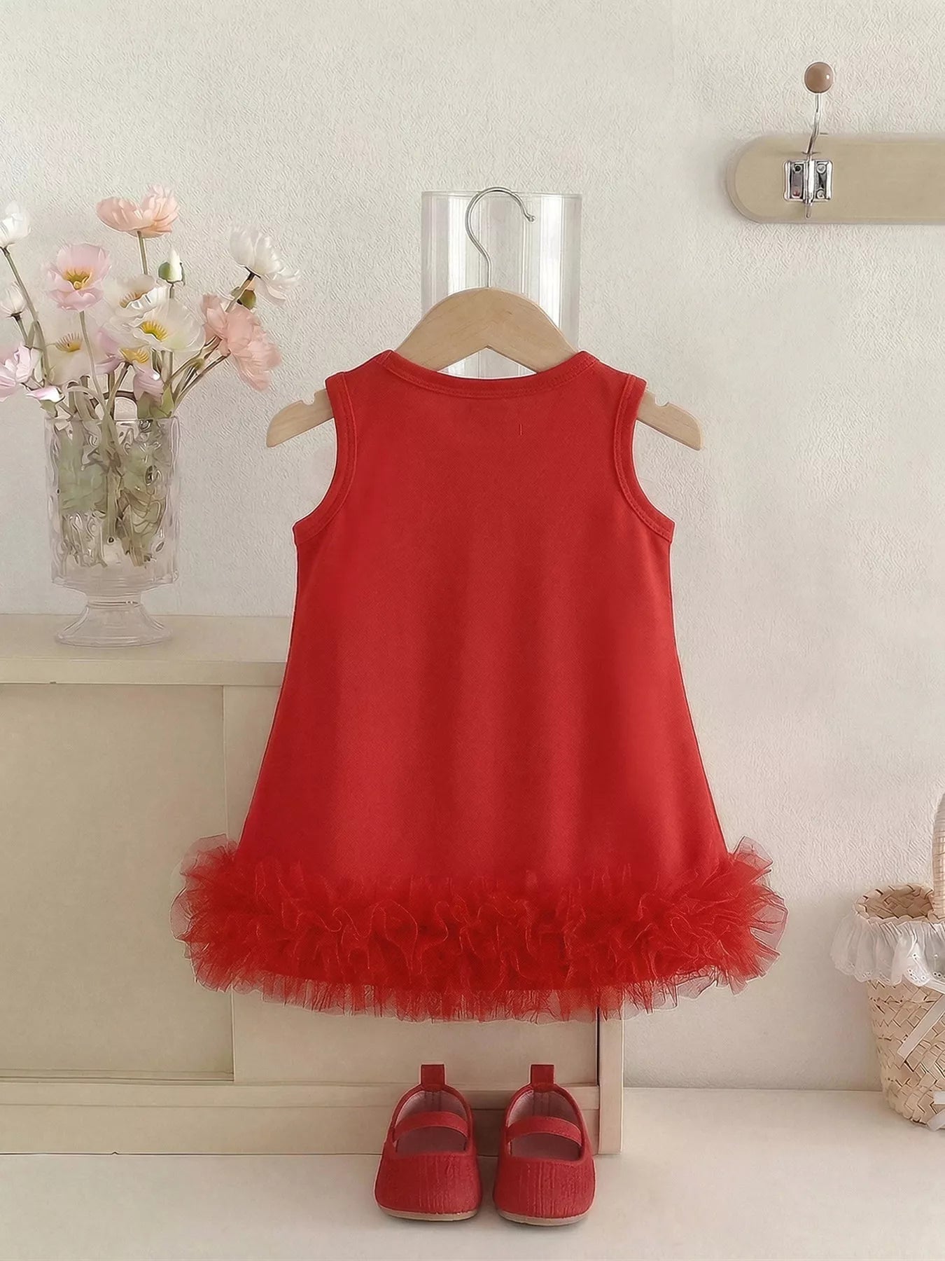 Children's Flower Sleeveless Round Neck Dress