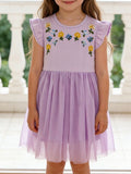 Children's Floral Embroidered Tulle Dress
