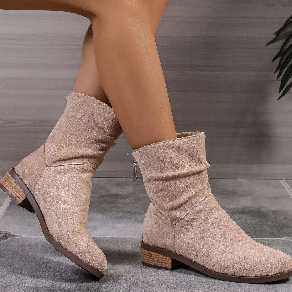 Point Toe Block Heels Boots
