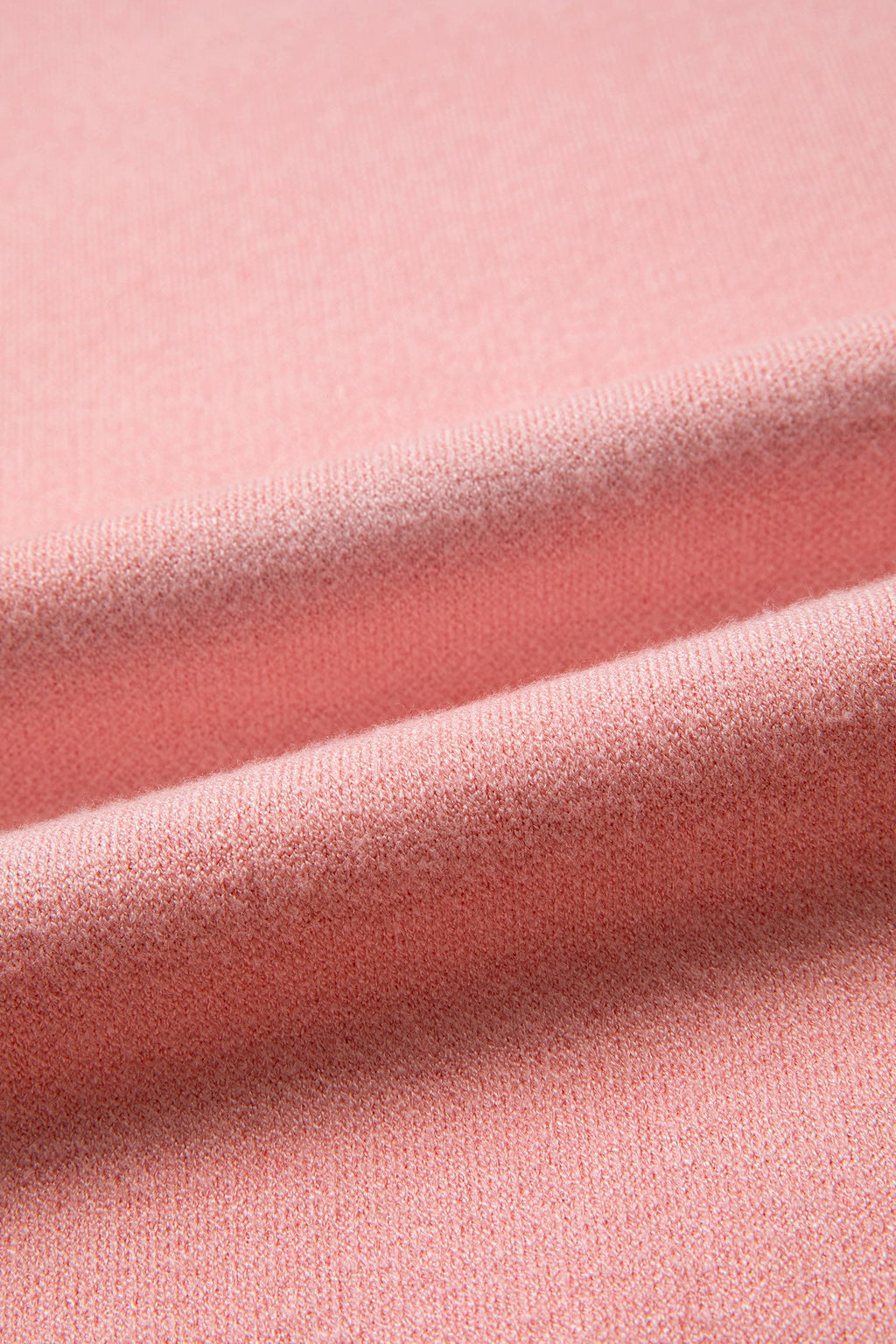 Gossamer Pink Drop Shoulder Round Neck Towel Embroidery Slogan Pullover Sweater