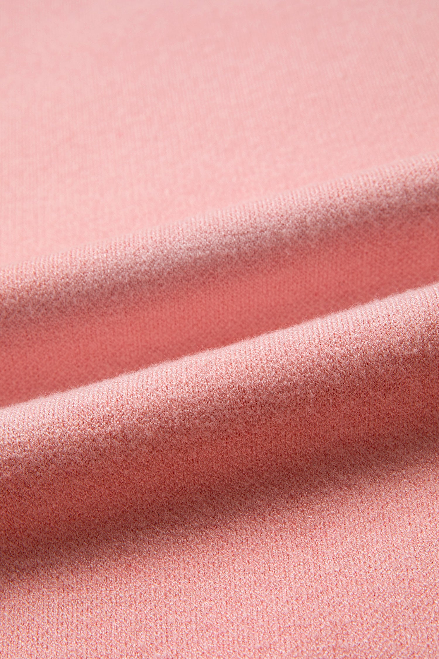Gossamer Pink Drop Shoulder Round Neck Towel Embroidery Slogan Pullover Sweater