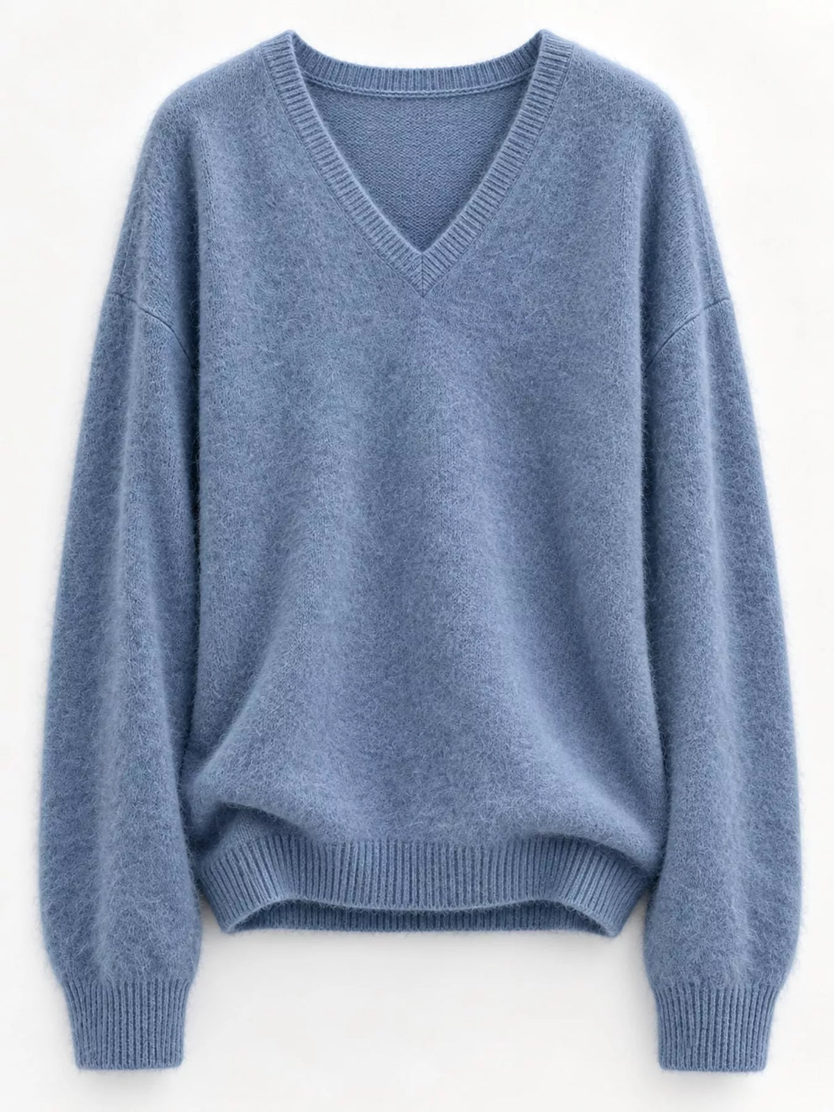 V-Neck Dropped Shoulder Sweater