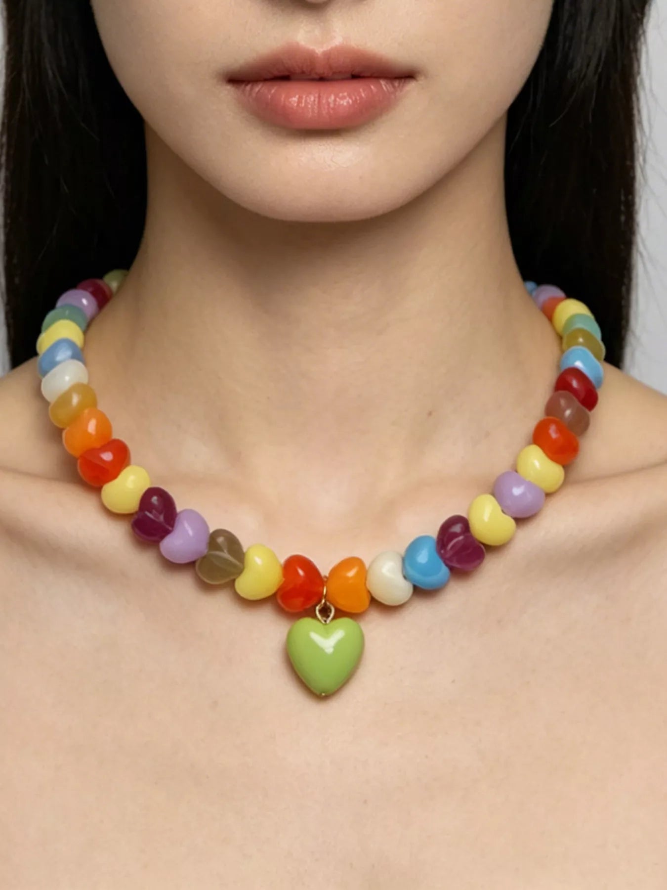 Colorful Heart Bead Necklace