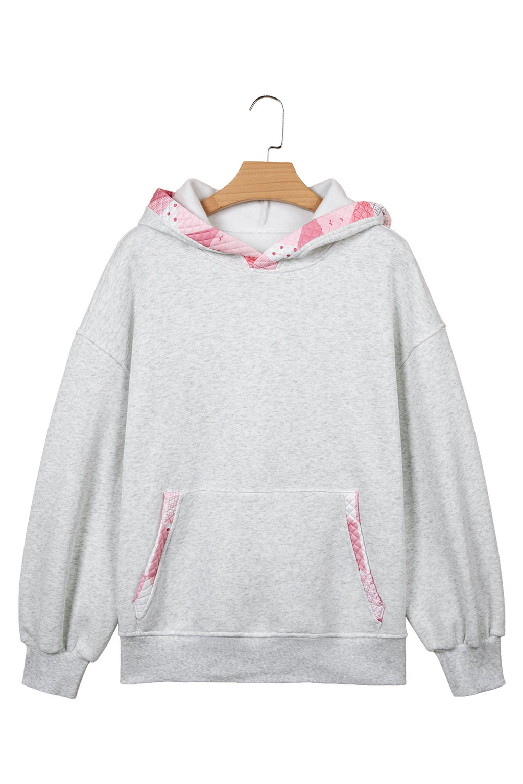 Gray Contrast Patchwork Oversized Hoodie