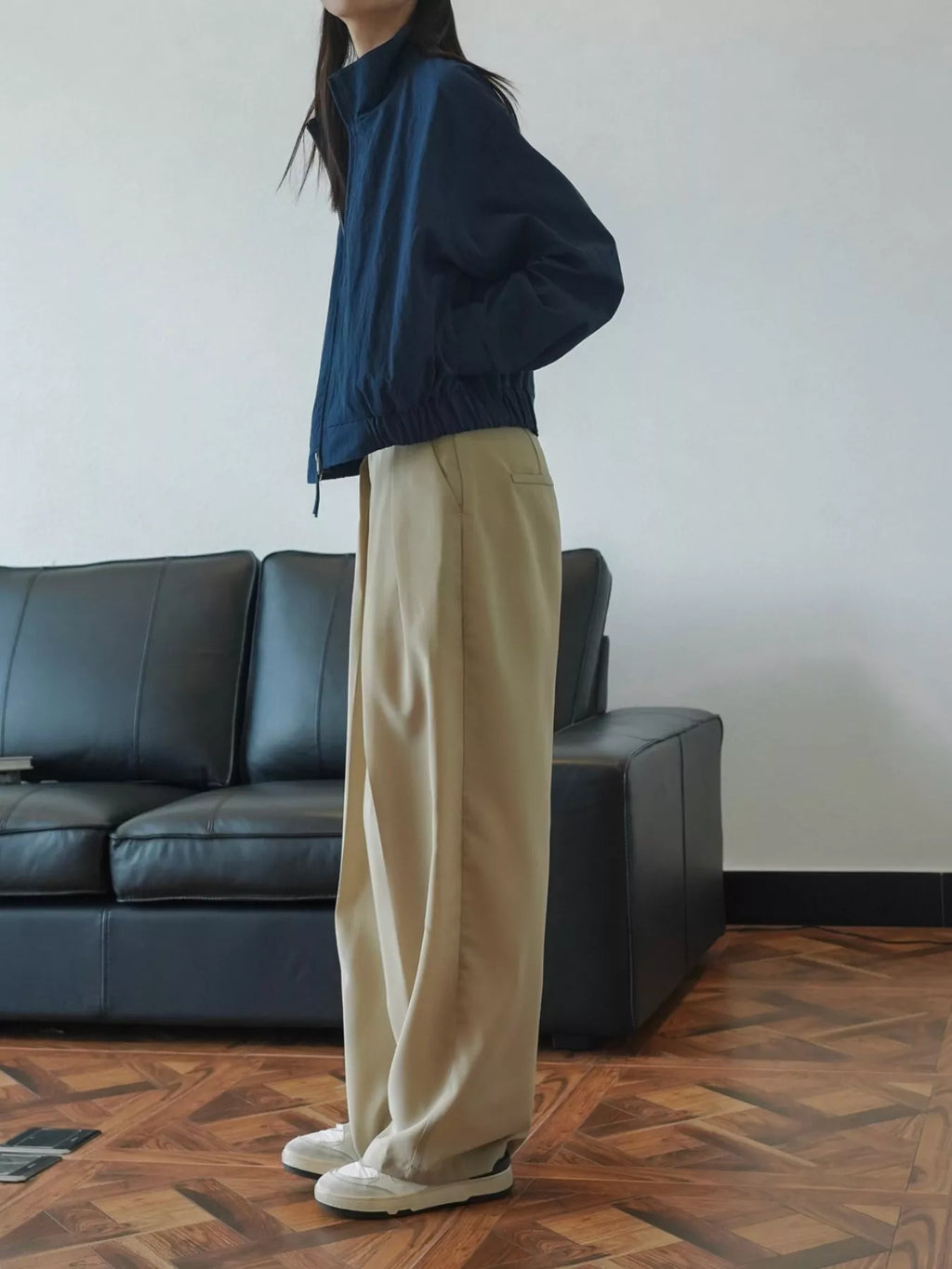 High-Waisted Pleated Wide-Leg Pants