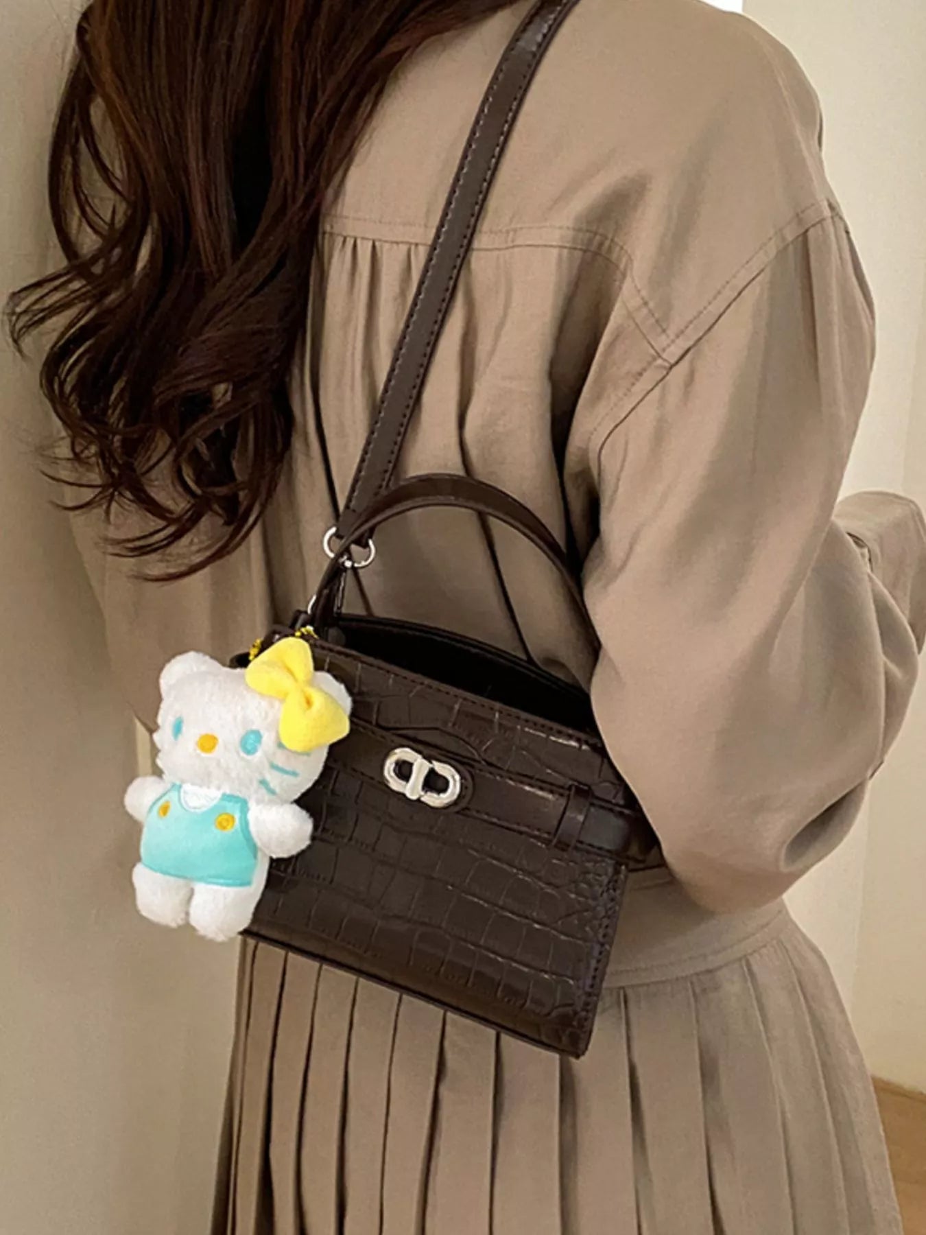 Crocodile Embossed Crossbody Bag