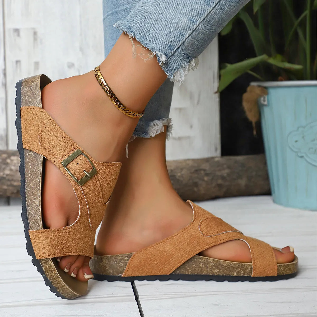 Open Toe Cutout Sandals