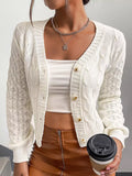 Cable Knit Button-Down Cardigan