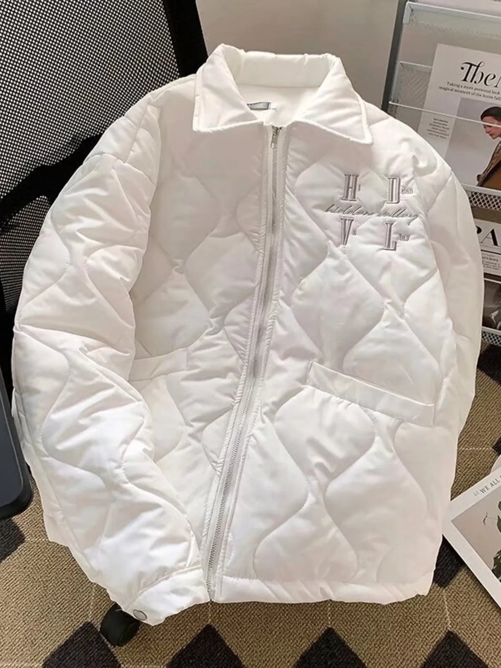 Men's Plus Size Quilted Zip-Up Outerwear