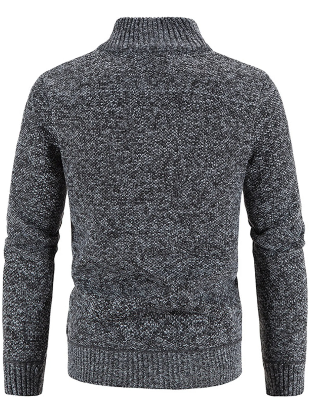 Men's Plus Size Zip-Up Sweater Cardigan with Stand Collar