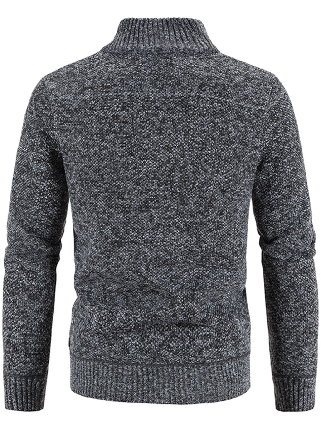 Men's Plus Size Zip-Up Sweater Cardigan with Stand Collar