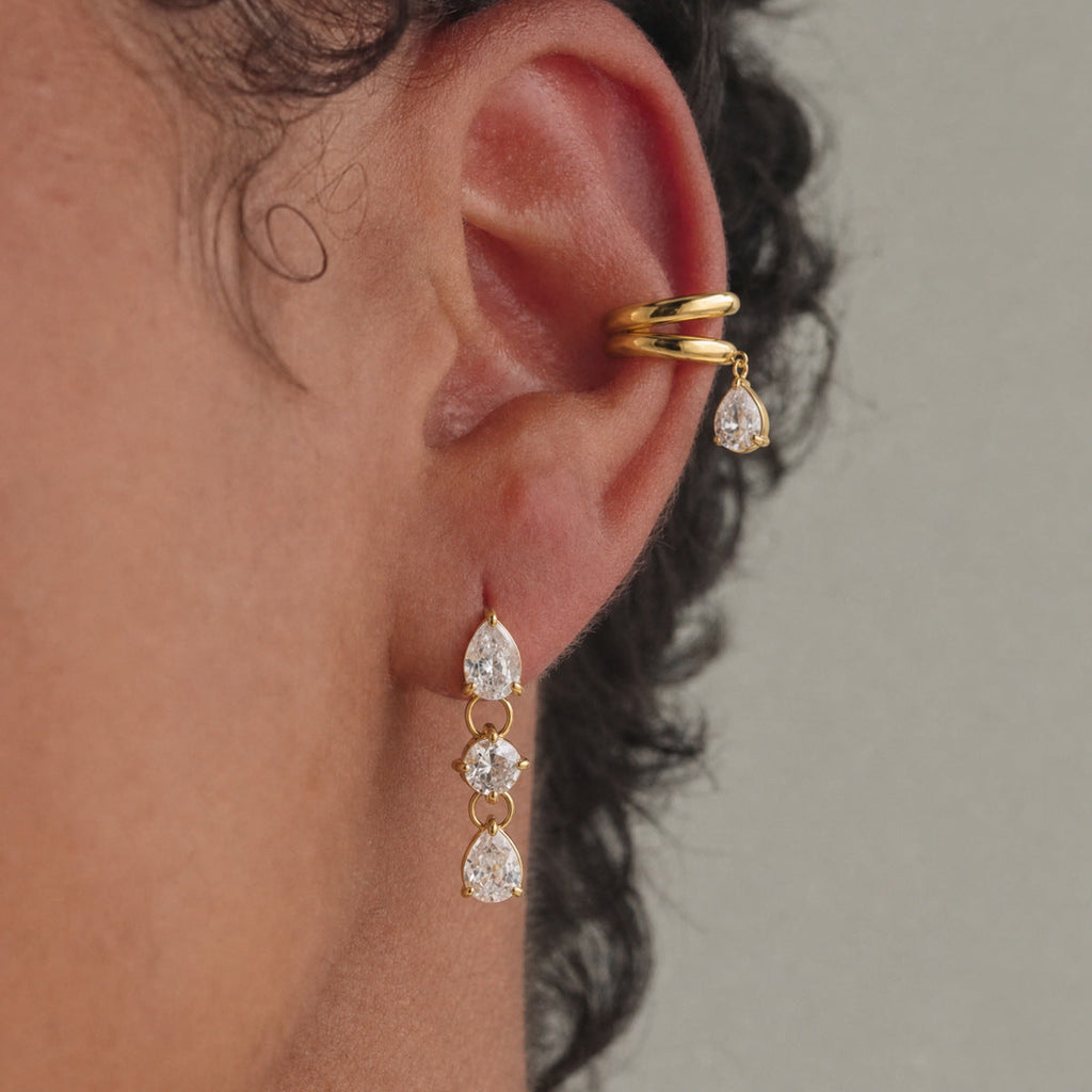 Geometric Zircon Tassel Earrings Collection