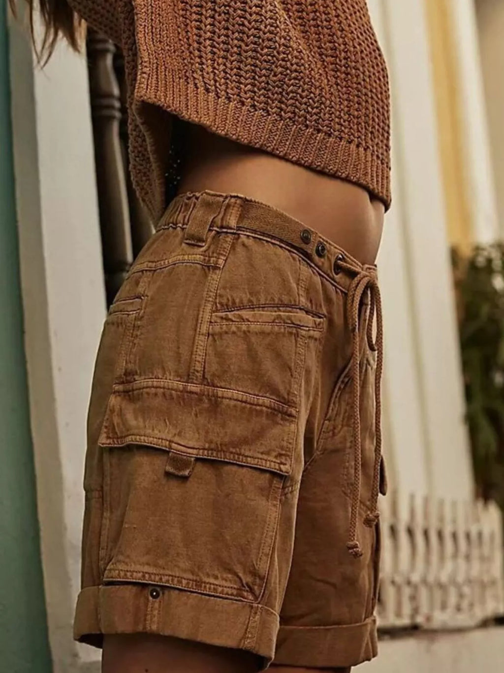Drawstring Cargo Shorts