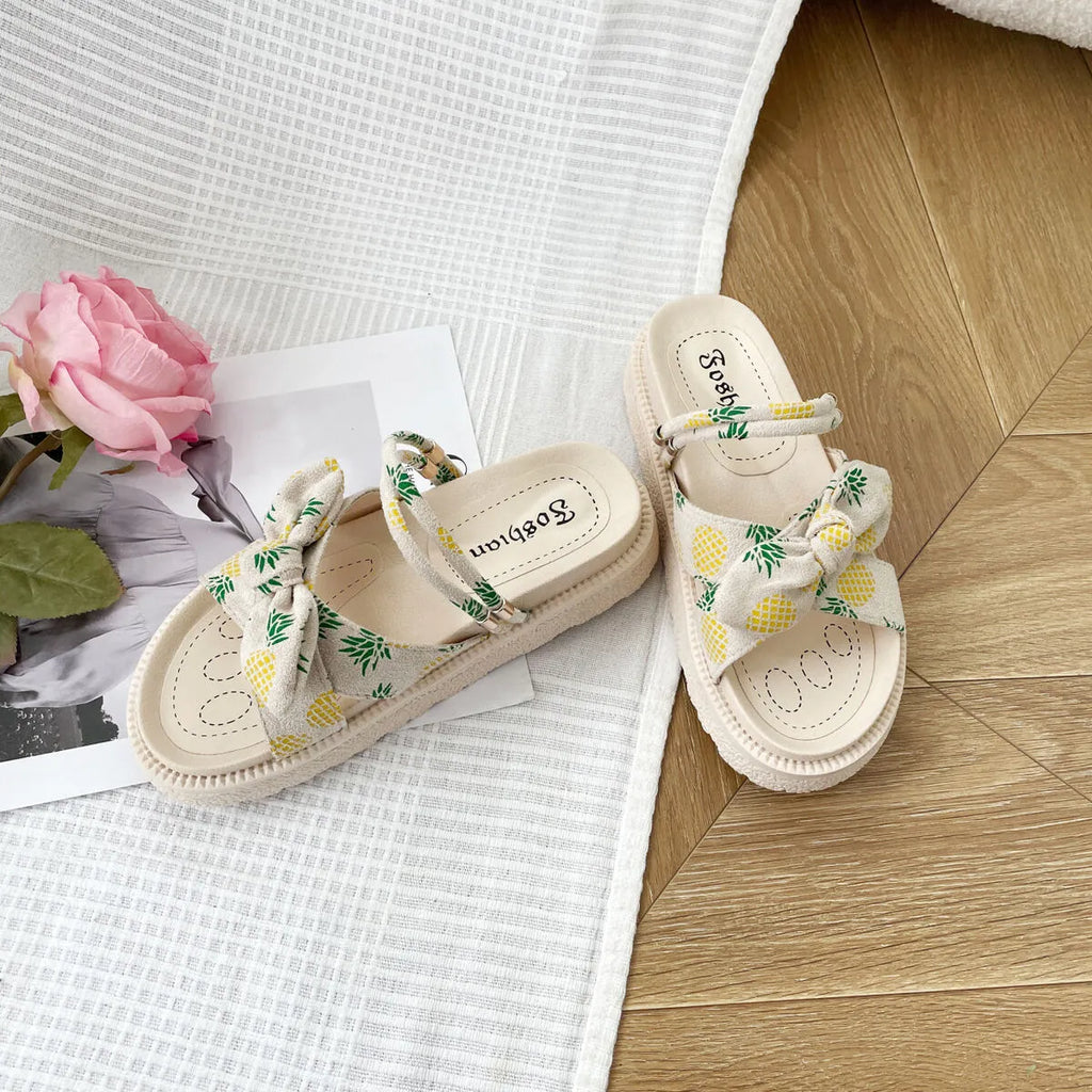 Bow Open Toe Platform Sandals
