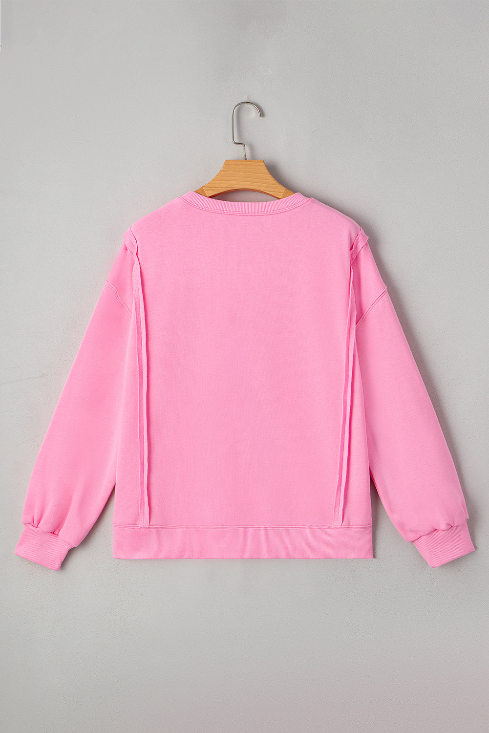 Bow Tie Lace Embroidered Reverse Seam Sweatshirt