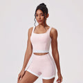 Nude Feel Yoga Suit Tight Vest Yoga Shorts Suit