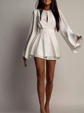 Flare Sleeve Mini Dress