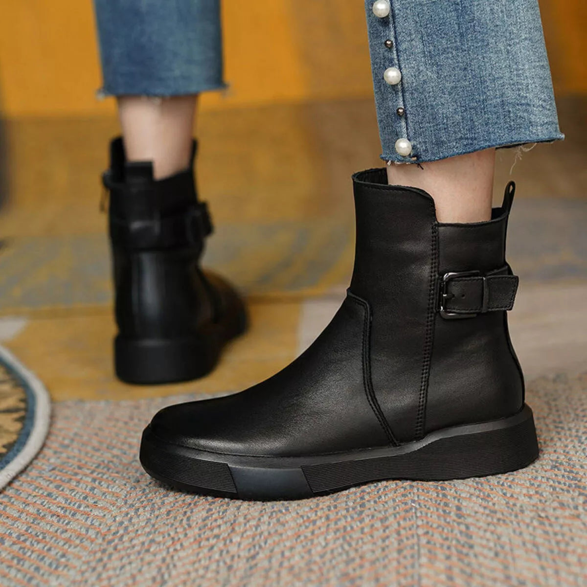 Round Toe Platform Boots