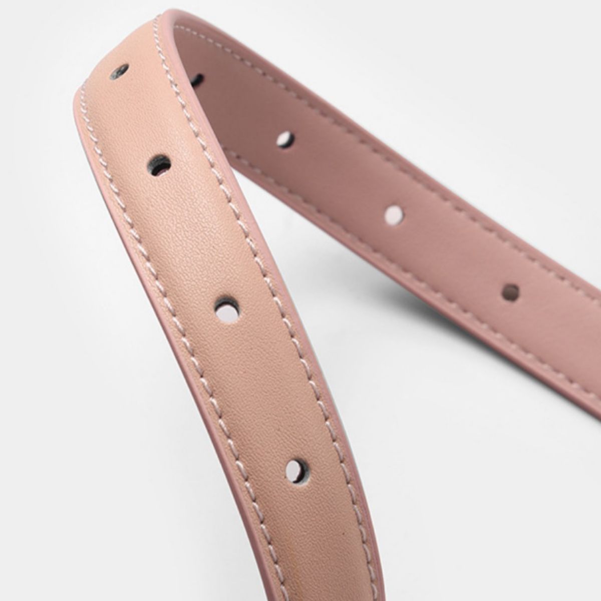 Leather Belt with Golden Buckle