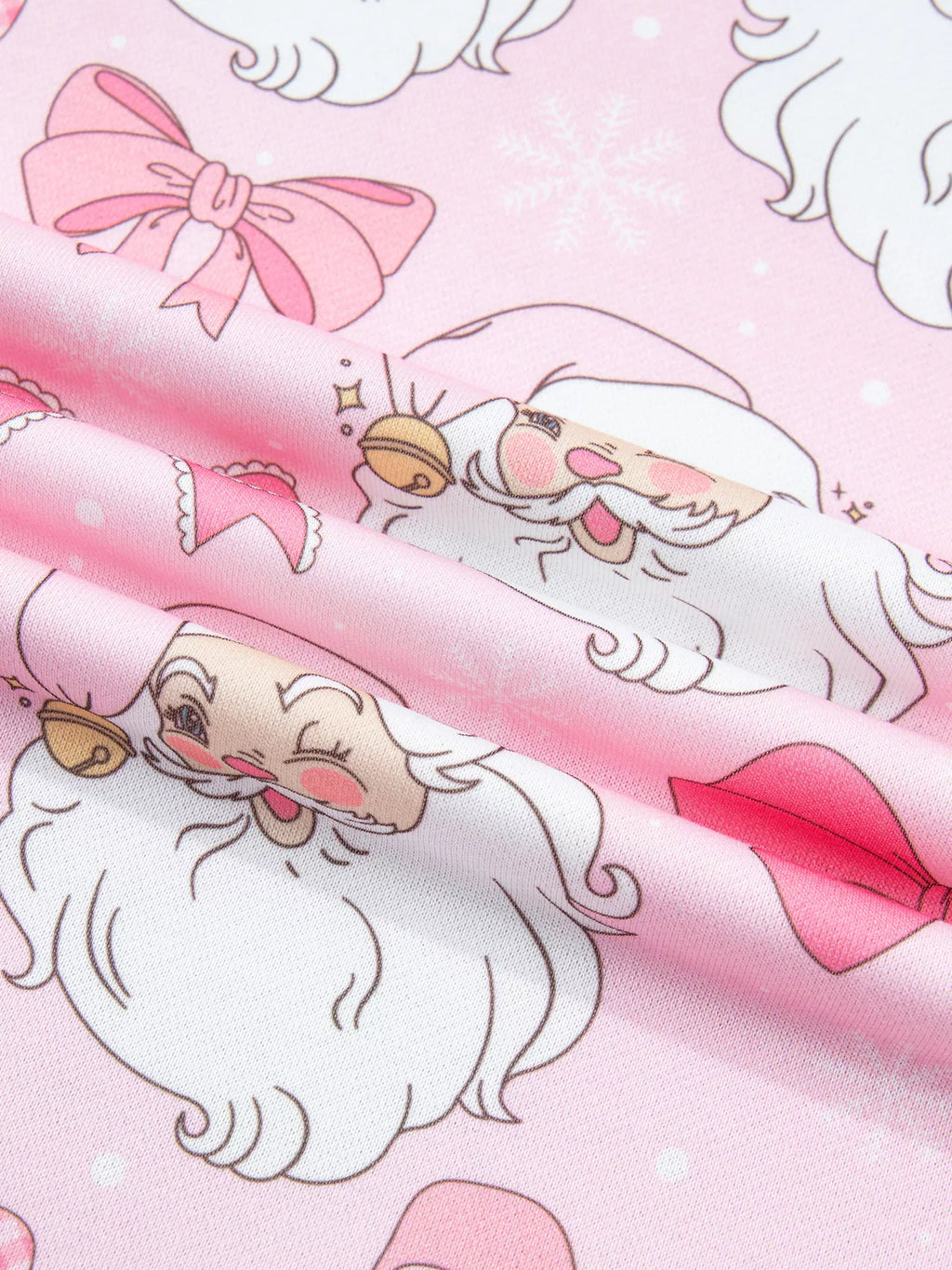 Abstract Santa Print Drop Shoulder High Neck Sweatshirt