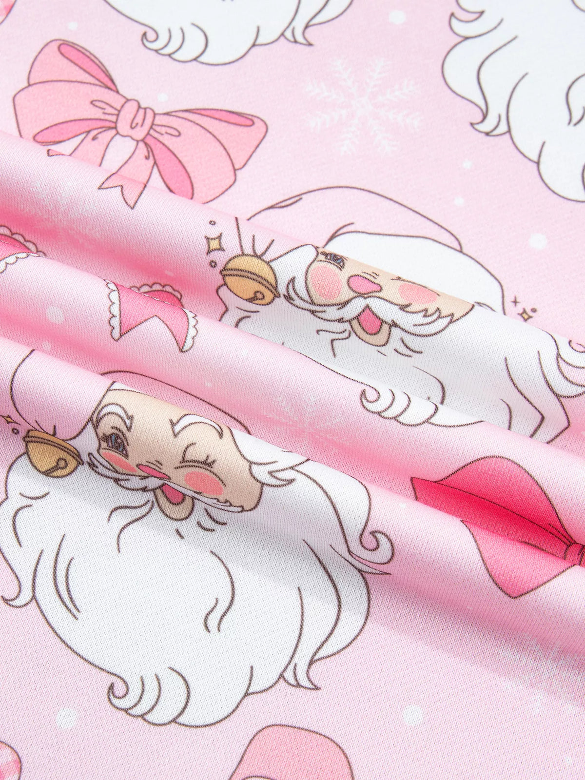 Abstract Santa Print Drop Shoulder High Neck Sweatshirt