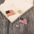 Two-Piece US Flag Drip Oil Brooch Set