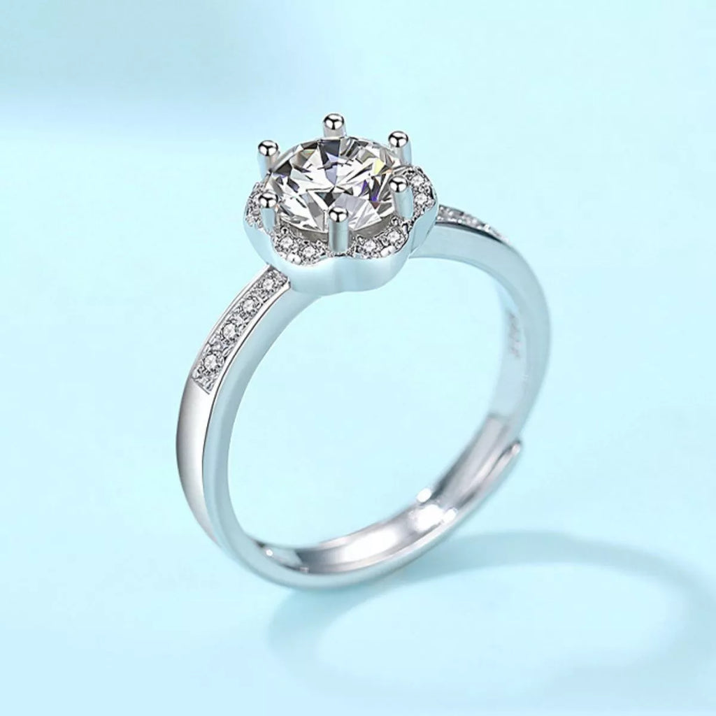 1 Carat Moissanite 925 Sterling Silver Ring