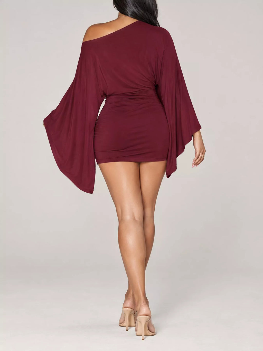 One-Shoulder Draped Bodycon Mini Dress