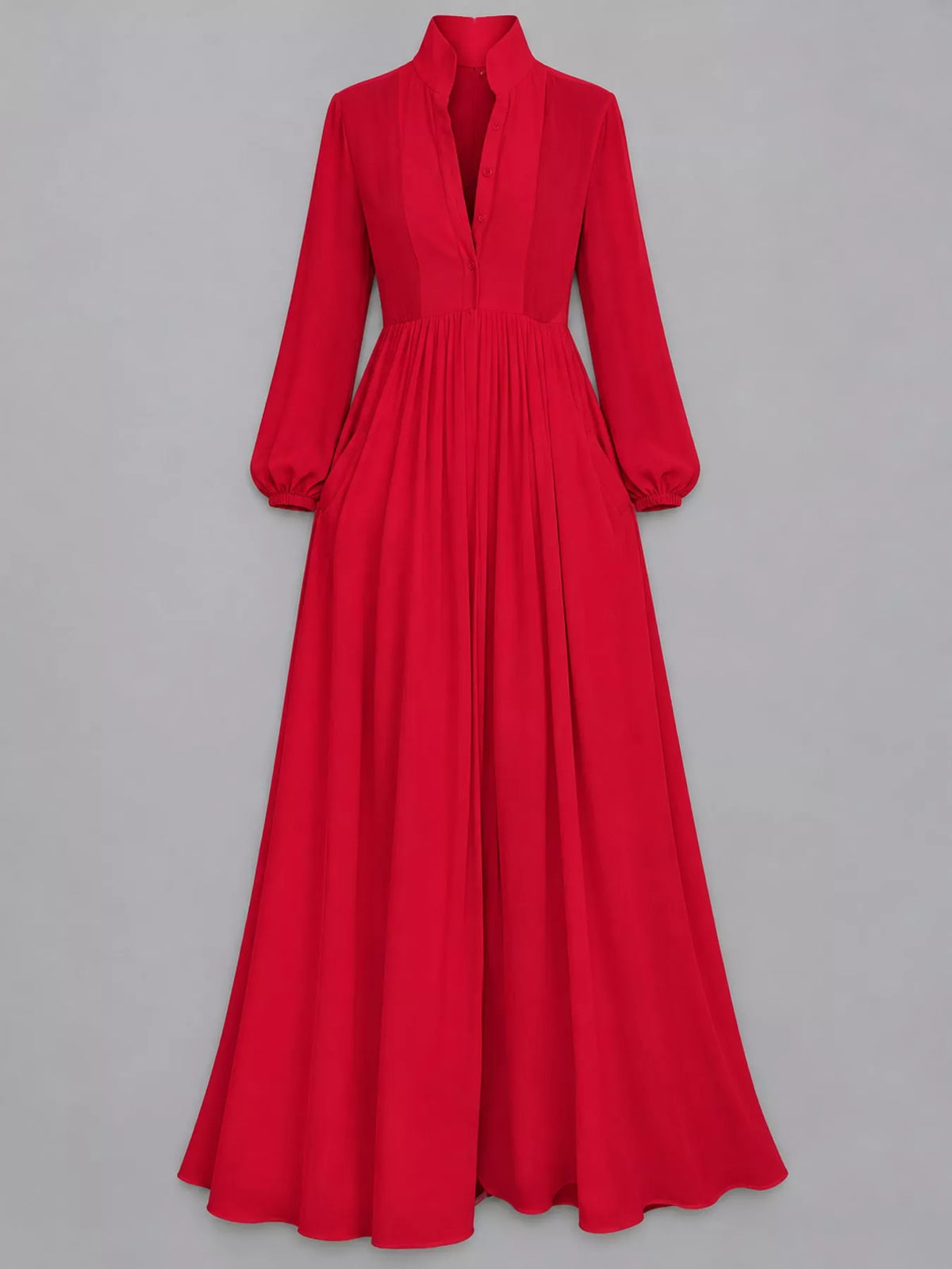 Full Size Long-Sleeve Button Front Maxi Dress Plus Size
