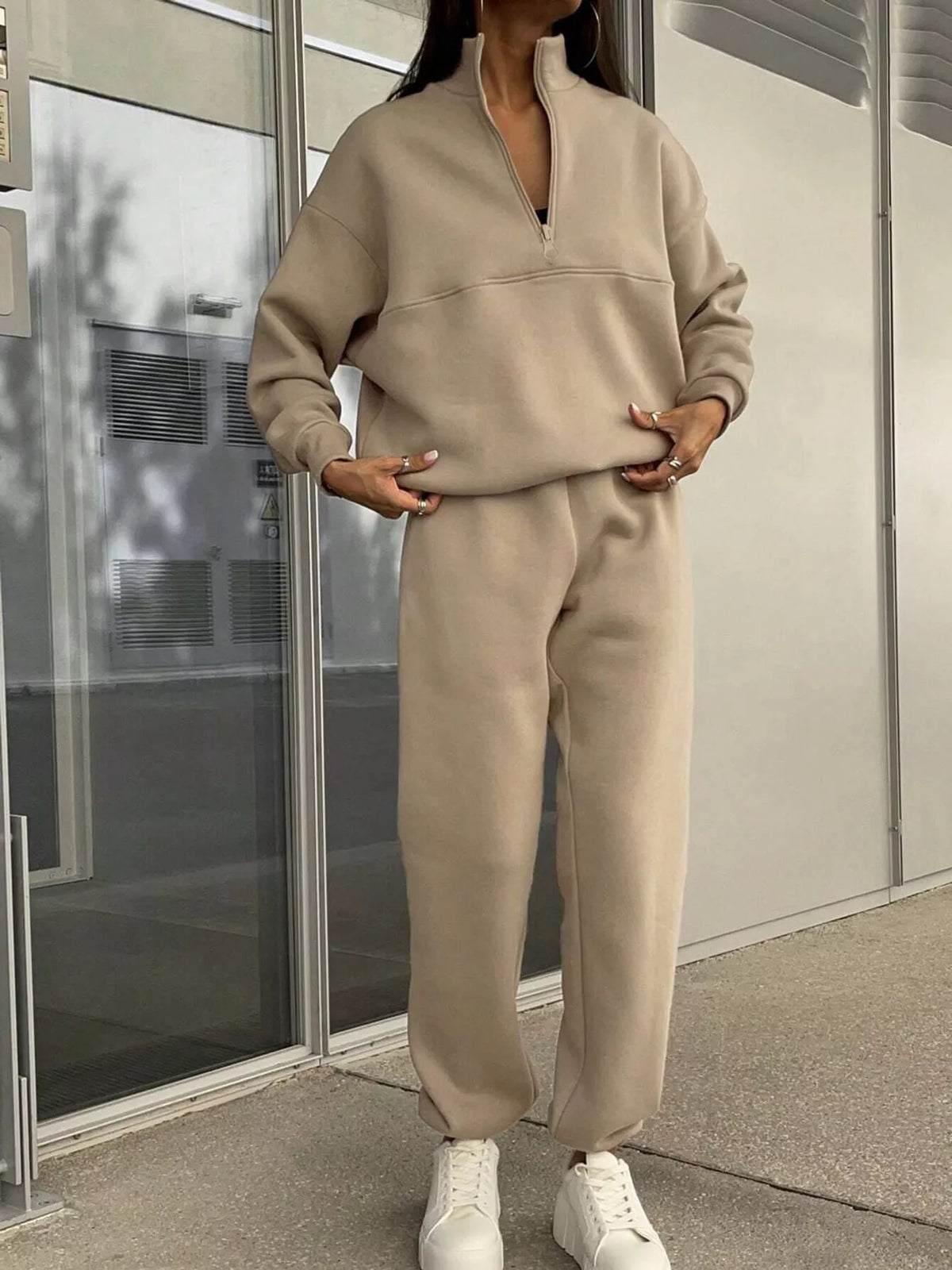 Half-Zip Sweatshirt and Joggers Set
