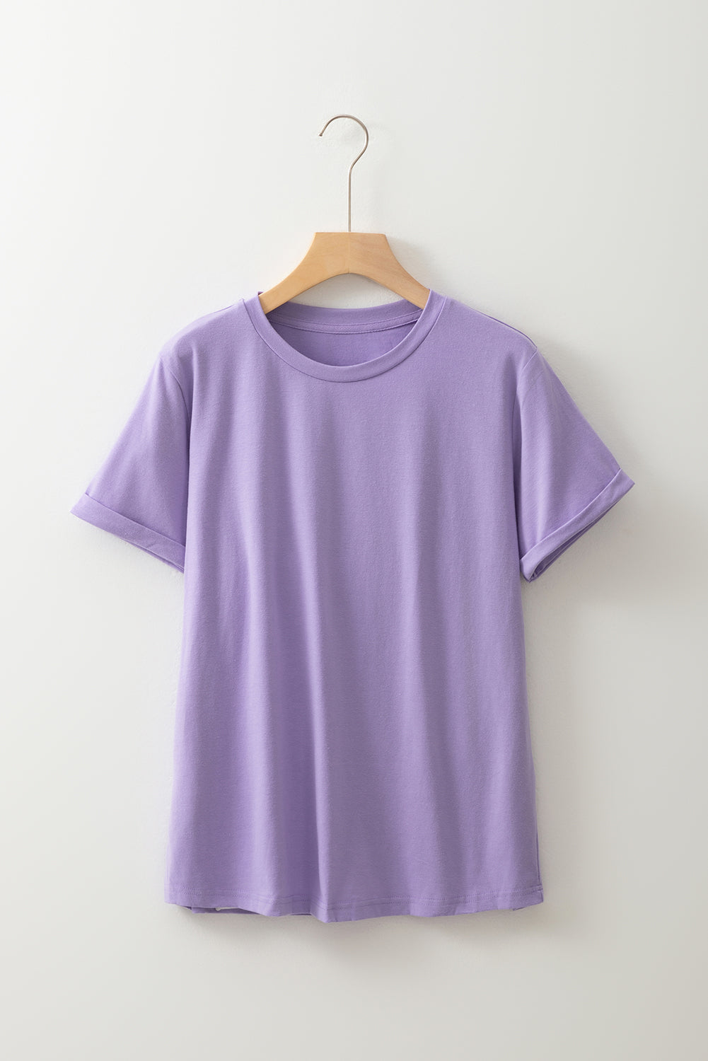 Solid Short Sleeve Crew Neck Tee
