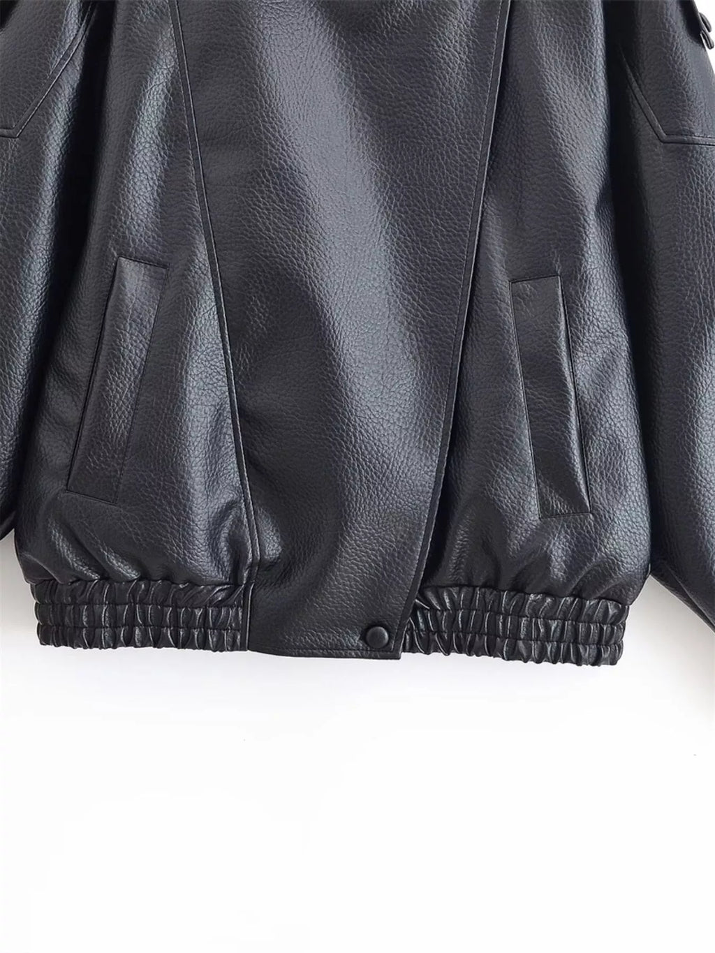 Asymmetrical Faux Leather Moto Jacket