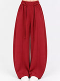 Drawstring Wide-Leg Casual Pants