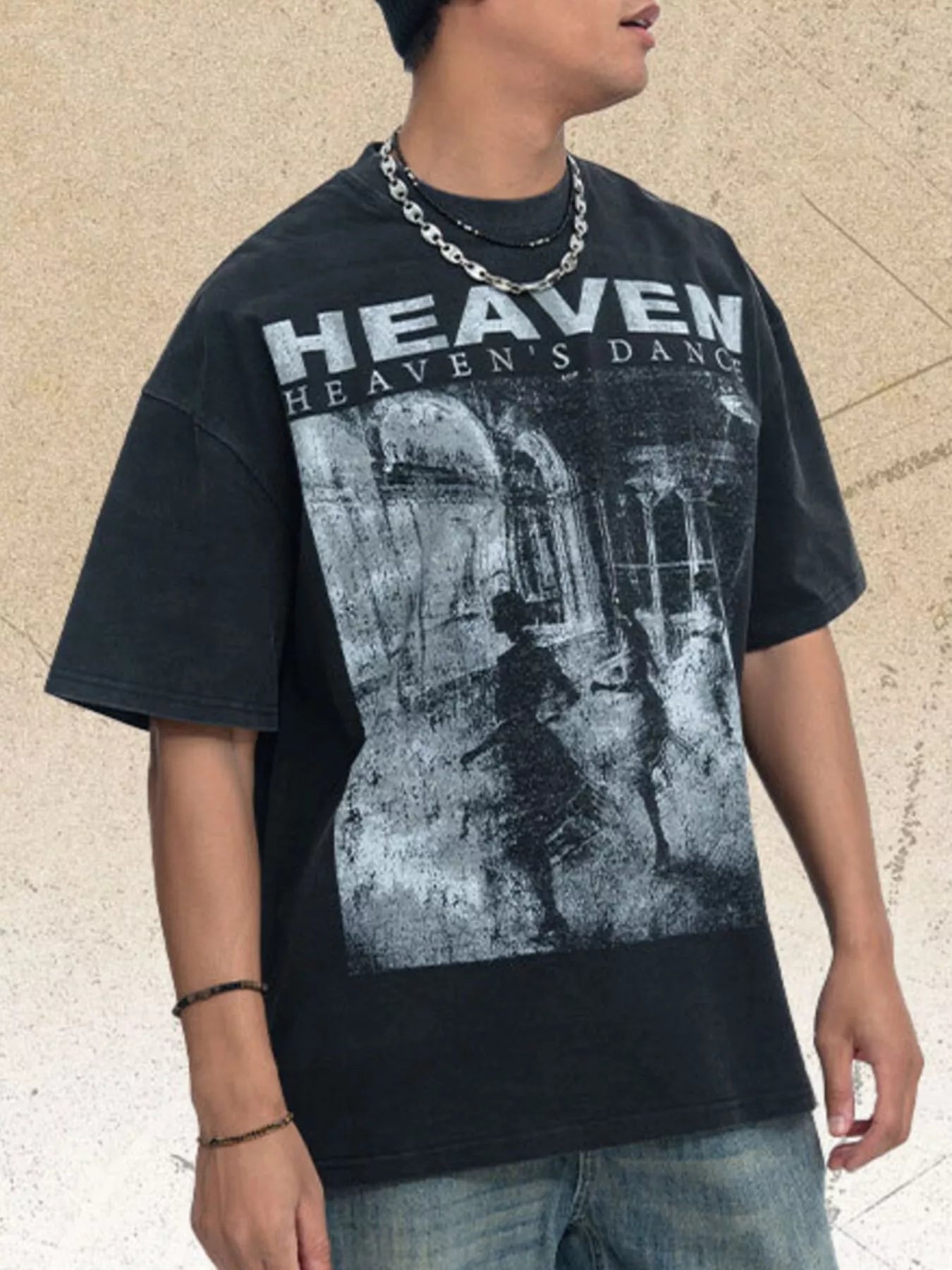 Men's Graphic Round Neck Short Sleeve T-Shirt