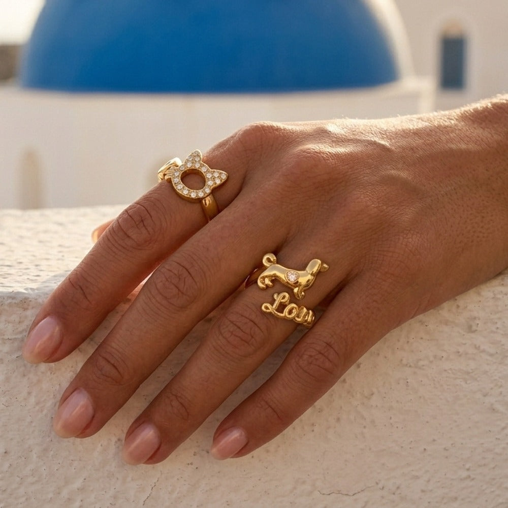 Pet Love Zircon Ring Collection