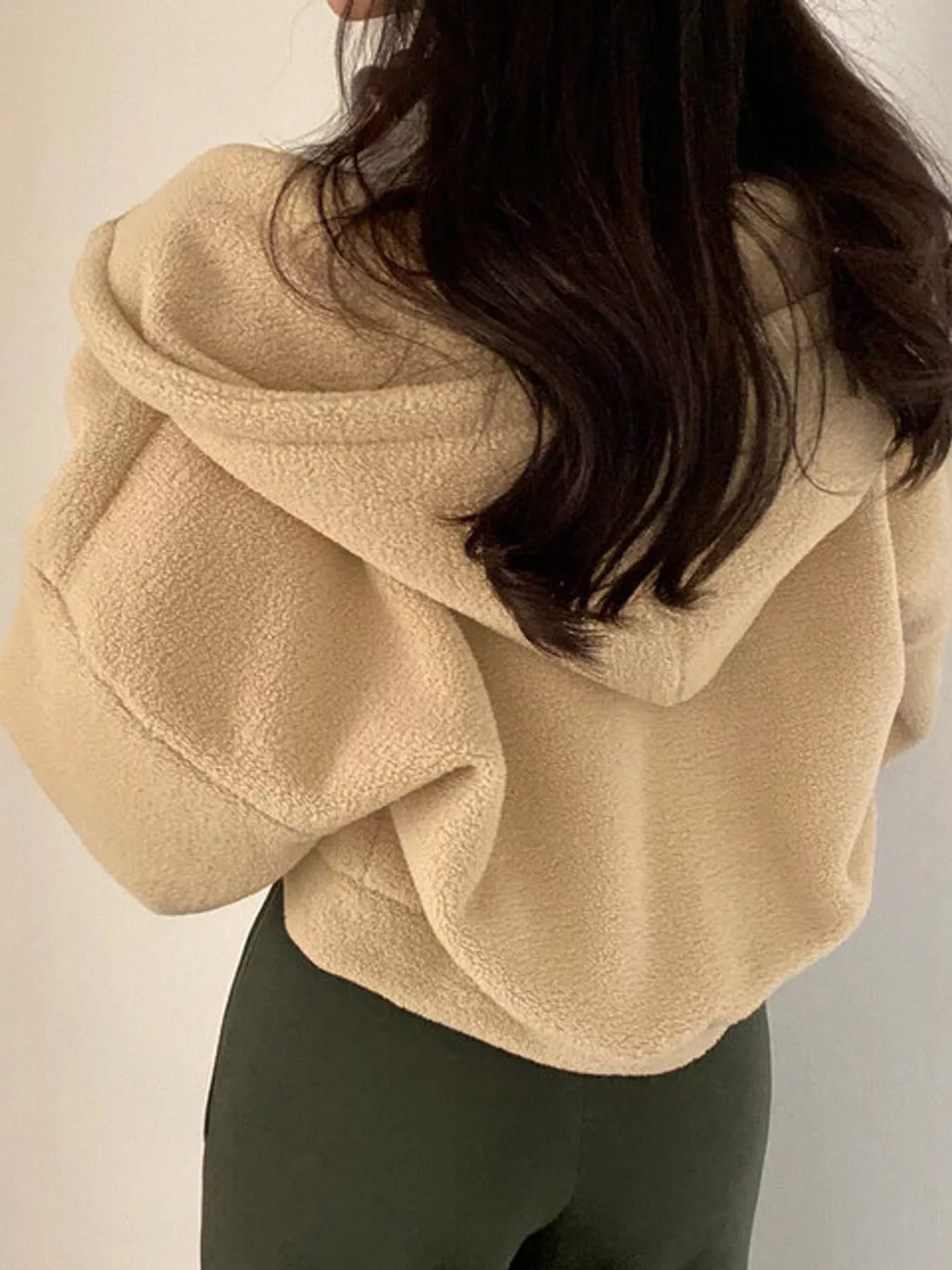 Oversized Sherpa Zip-Up Hoodie