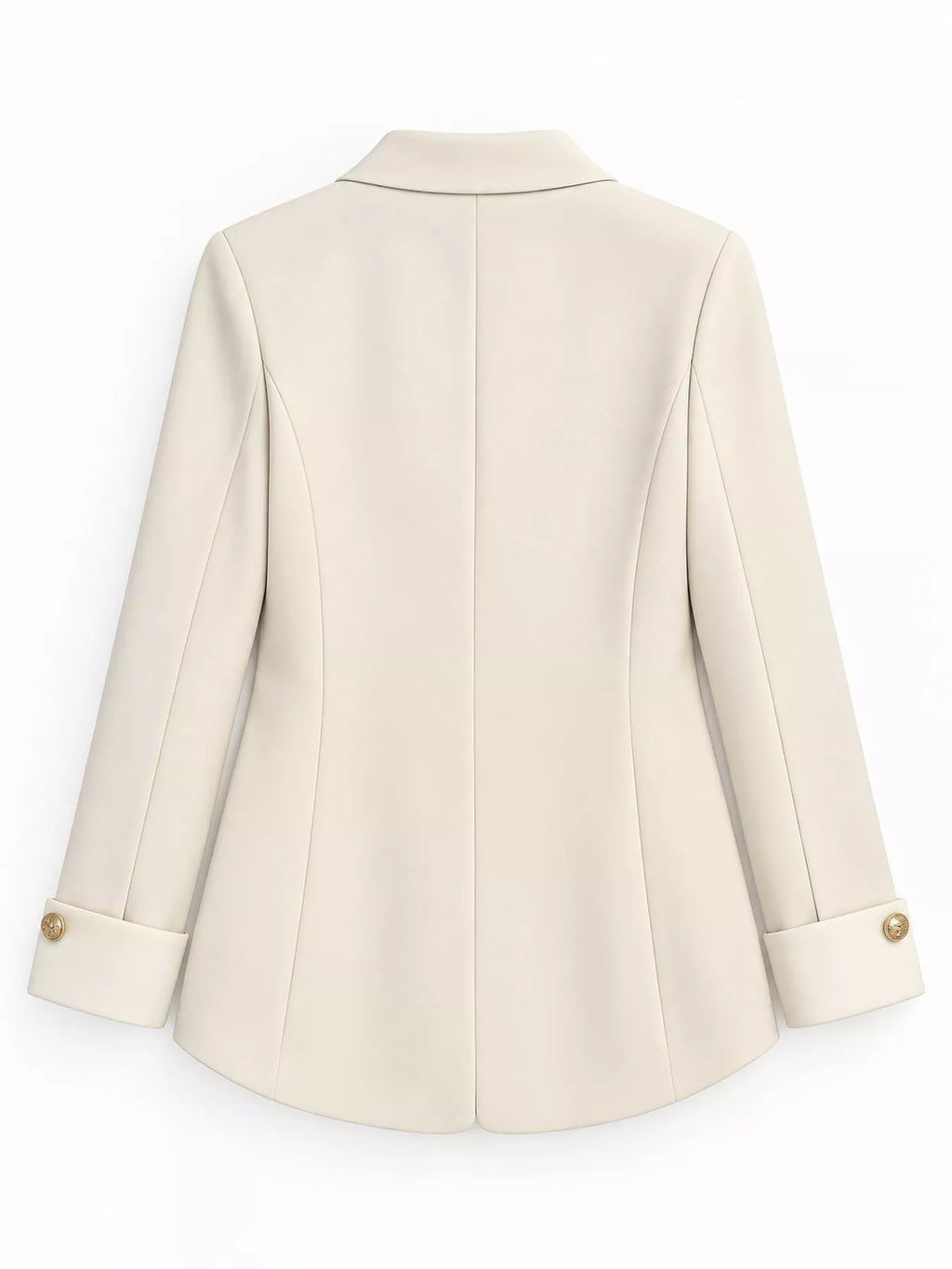 Full Size Single-Breasted Blazer with Gold Button Accents Plus Size