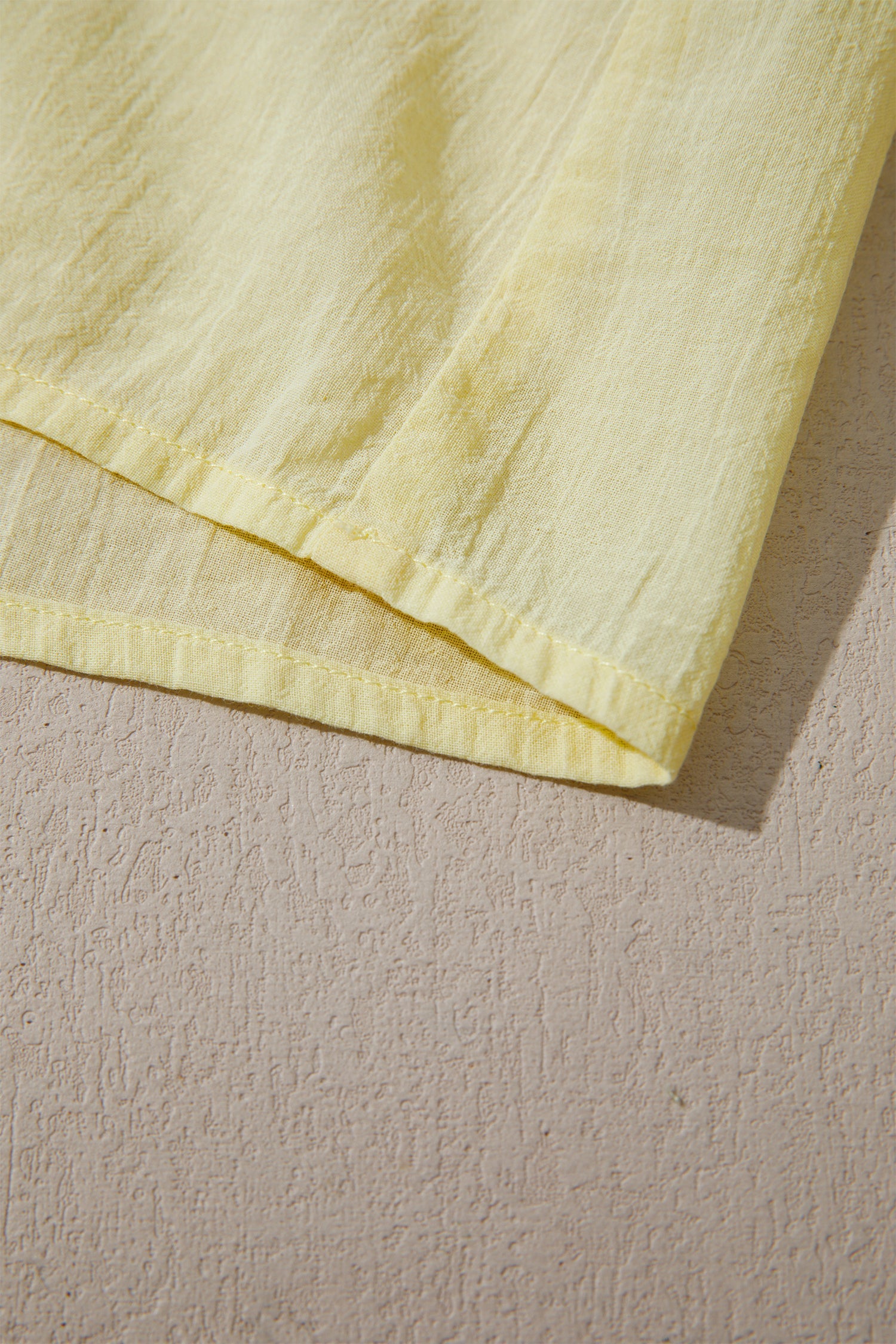 Yellow Cream V Neck Ruffle Trim Sleeveless Shift Top