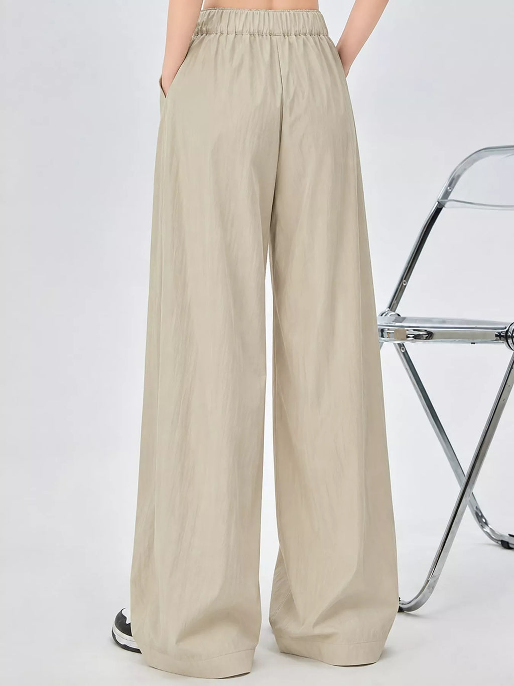 High-Waisted Loose Fit Wide-Leg Casual Pants