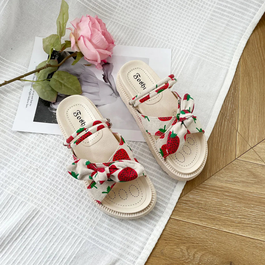 Bow Open Toe Platform Sandals