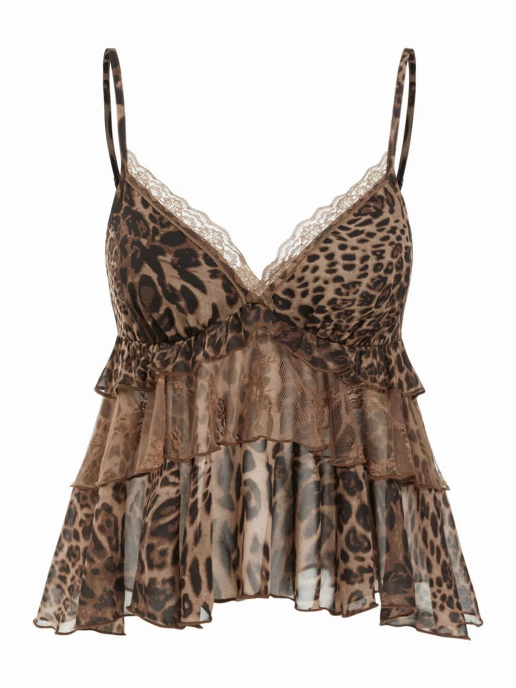 Ruffled Lace Trim Cami