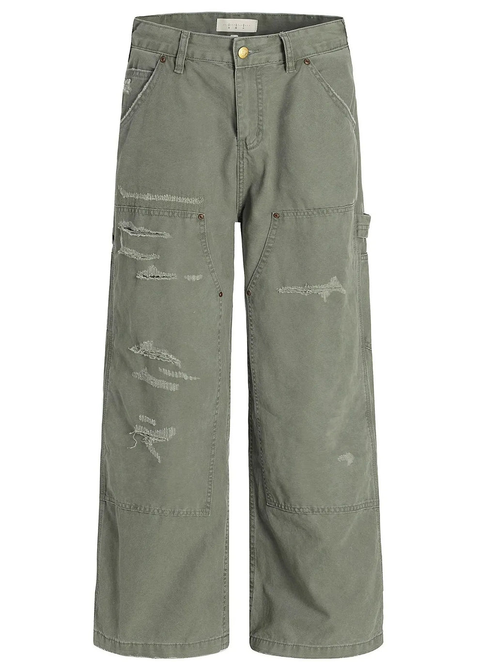 Men's Distressed Wide-Leg Carpenter Pants