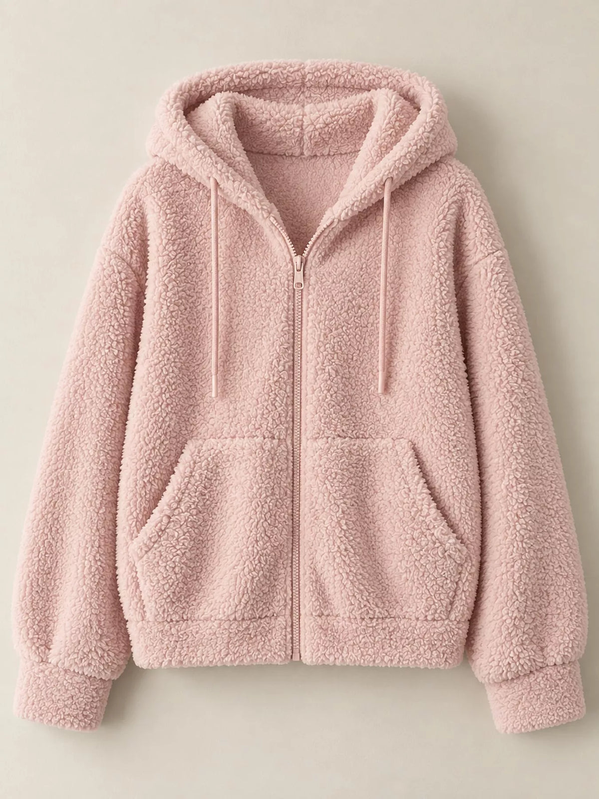 Oversized Sherpa Zip-Up Hoodie